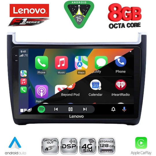 Lenovo Car Audio System for Volkswagen Polo 2014-2017 (Bluetooth/USB/WiFi/GPS/Apple-Carplay/Android-Auto) with Touch Screen 9"