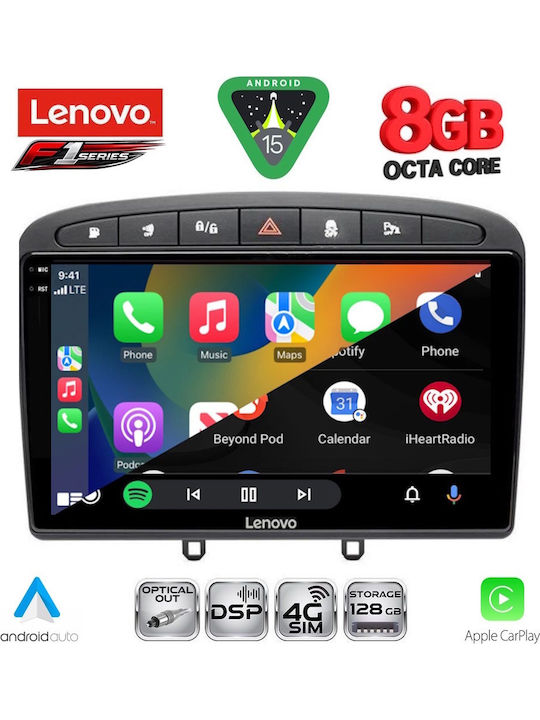 Lenovo Car Audio System for Peugeot 308 / RCZ 2007-2012 (Bluetooth/USB/WiFi/GPS/Apple-Carplay/Android-Auto) with Touch Screen 9"