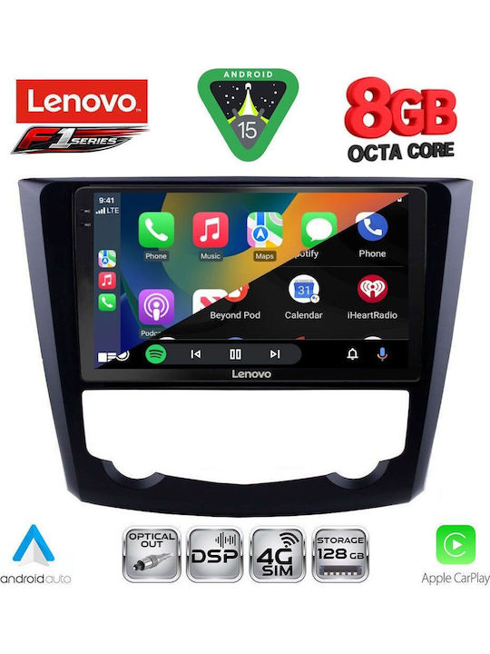 Lenovo Car Audio System for Renault Kadjar 2015 (Bluetooth/USB/WiFi/GPS/Apple-Carplay/Android-Auto) with Touch Screen 9"