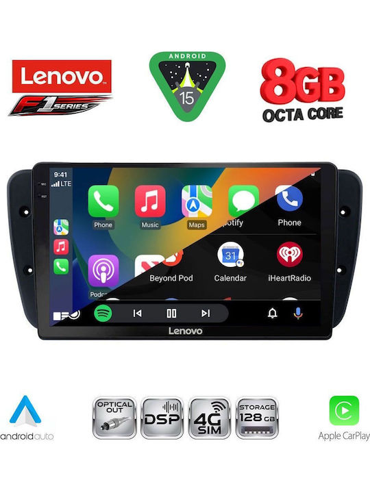 Lenovo Car Audio System for Seat Ibiza 2008-2015 (Bluetooth/USB/WiFi/GPS/Apple-Carplay/Android-Auto) with Touch Screen 9"