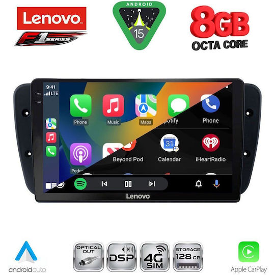 Lenovo Ηχοσύστημα Αυτοκινήτου για Seat Ibiza 2008-2015 (Bluetooth/USB/WiFi/GPS/Apple-Carplay/Android-Auto) με Οθόνη Αφής 9"