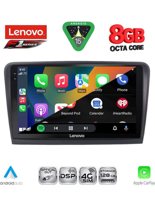 Lenovo Car Audio System for Skoda Rapid 2012-2023 (Bluetooth/USB/WiFi/GPS/Apple-Carplay/Android-Auto) with Touch Screen 9"