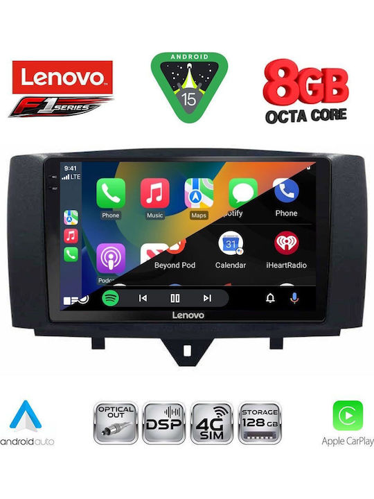 Lenovo Auto-Audiosystem für Smart FürZwei 2010-2015 (Bluetooth/USB/WiFi/GPS/Apple-Carplay/Android-Auto) mit Touchscreen 9"