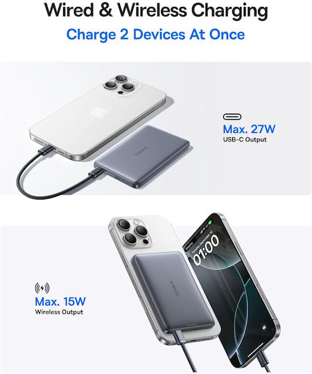 Baseus PicoGo AM41 MagSafe Power Bank 10000mAh 27W with USB-C Power Delivery Port Black