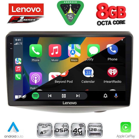 Lenovo Car Audio System for Toyota Yaris 1999-2006 (Bluetooth/USB/WiFi/GPS/Apple-Carplay/Android-Auto) with Touch Screen 9"