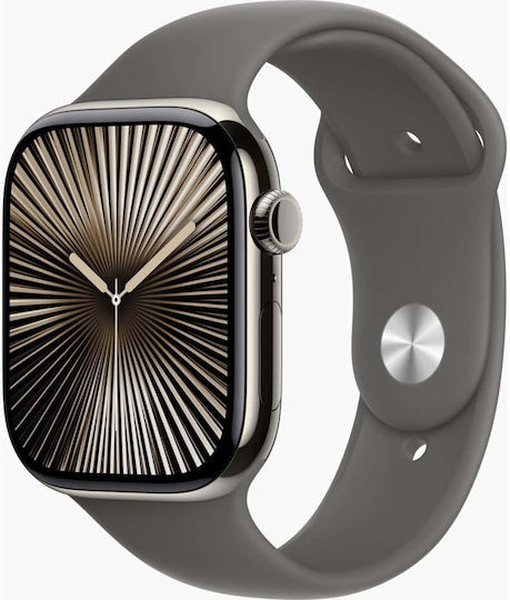 Apple Watch Series 10 Cellular Titanium 46mm Waterproof with eSIM and Heart Rate Monitor (Natural Titanium with Milanese Loop Natural - M/L)