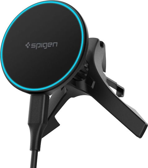 Spigen Поставка за Мобилен Телефон за Кола с магнит и Безжично Зареждане MagSafe Черна