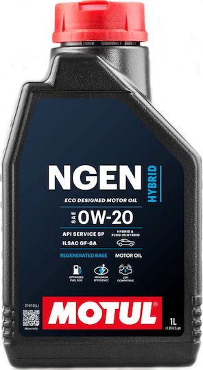 Motul Ngen Hybrid Synthetic Car Oil 0W-20 1lt