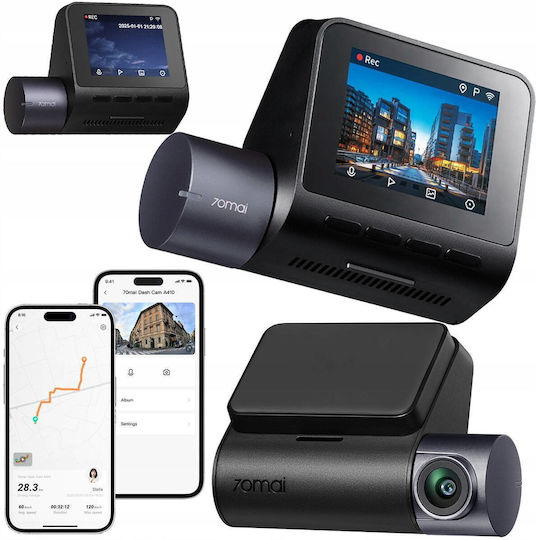 70Mai A410 1440P Windshield Car DVR Set with Rear Camera, 2" Display with Adhesive Tape