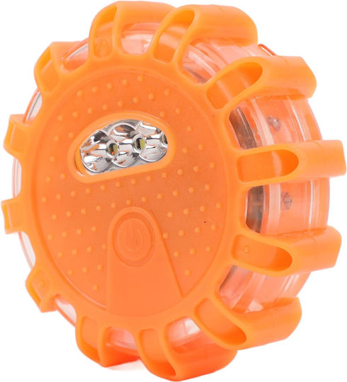 Autoline LED Safety Beacon Red & White Light AAA Battery Operation Magnet Hook