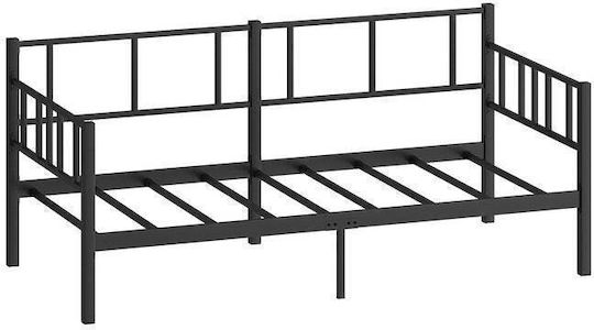 Daybed Metalic Negru Single 90x190 – Pat Multifuncțional 90x190 Cm
