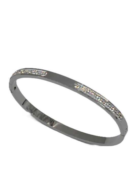 Elegant Women's Bracelet made of Steel with Zircon