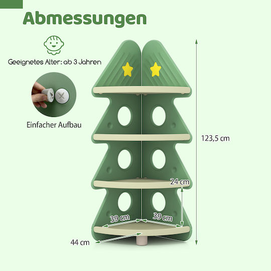 Kids Wall Mount Shelf Green 44x44x123.5cm