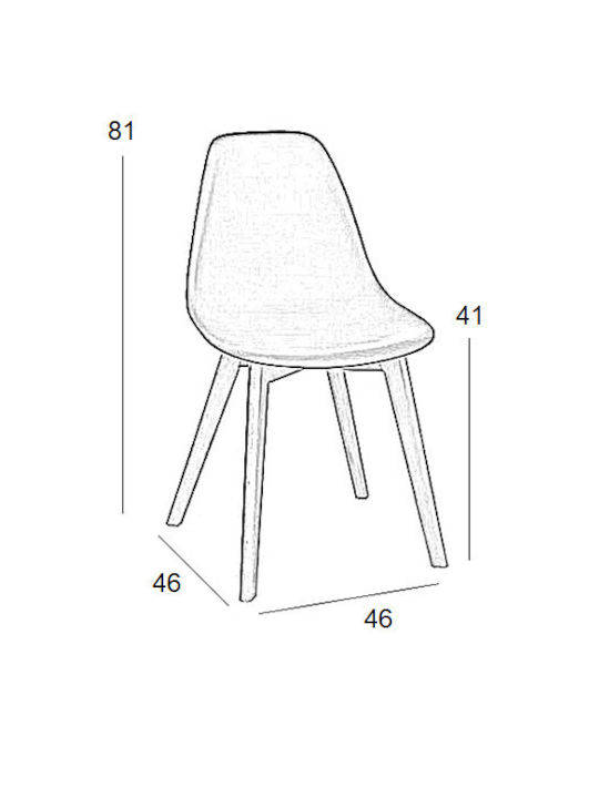 Loft Plus Dining Room Wooden Chair White 46x46x41cm