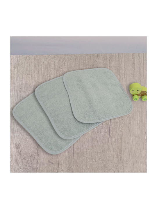 Baby Oliver Shoulder Burp Cloths from Muslin Blue 22x30cm 3 Pieces