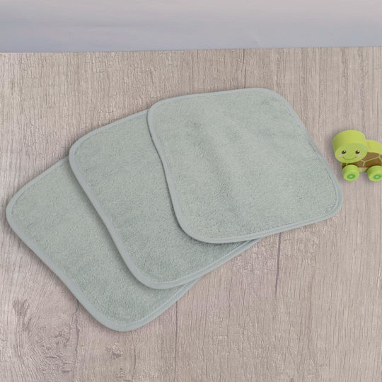 Baby Oliver Schultertuch Burp Cloth aus Musselin Blau 22x30cm 3 Stück