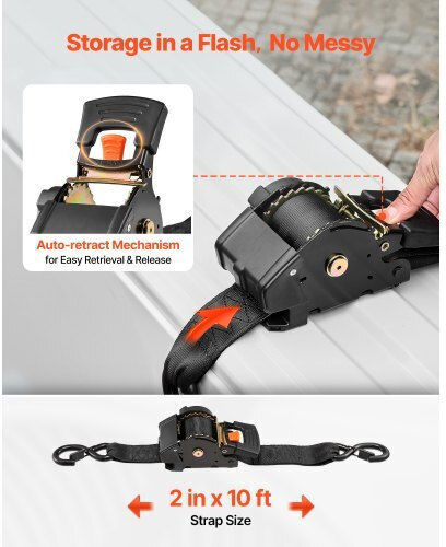 Vevor Curea 5.08x5.08cm cu curele de bagaje auto Gri 2buc
