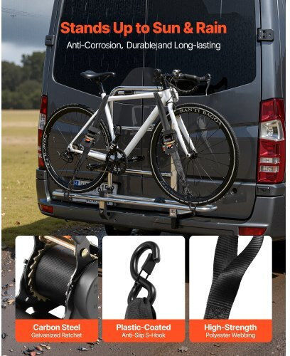 Vevor Curea 5.08x5.08cm cu curele de bagaje auto Gri 2buc