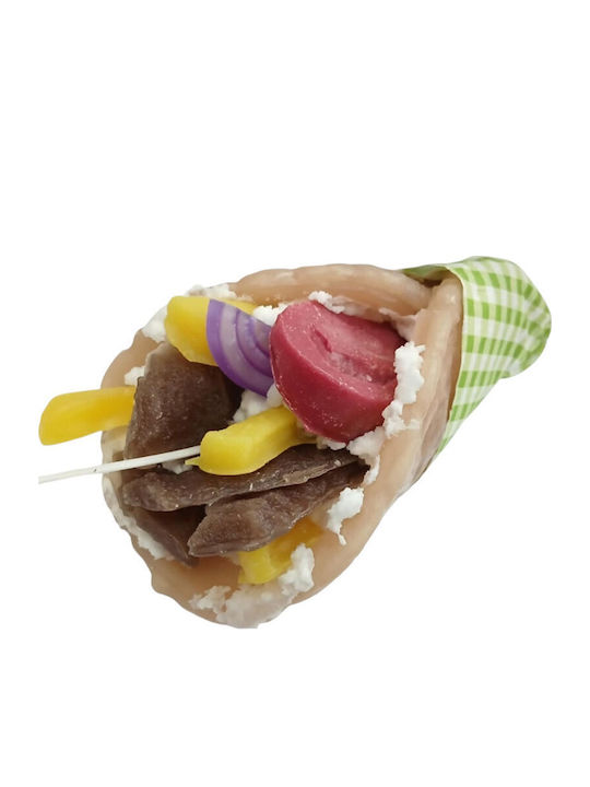 Humorous Funny Easter Candle 18cm Souvlaki Pita Gyros Green Napkin Lab-10601
