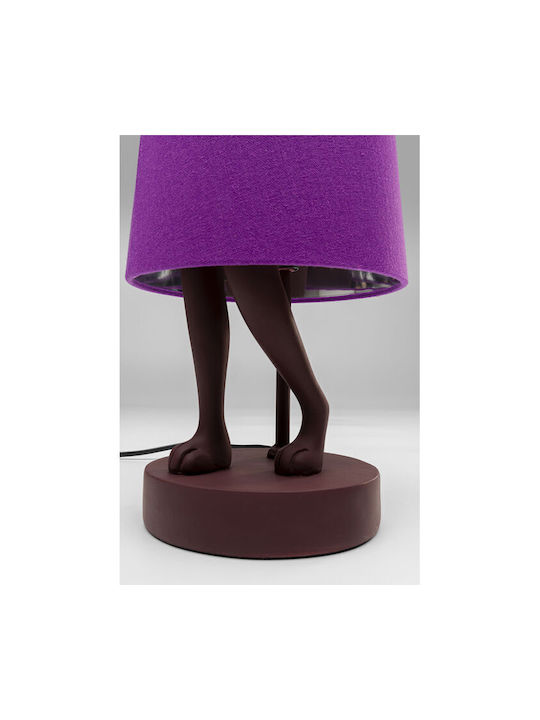 Kare Design Μεταλλικό Πορτατίφ με Μωβ Καπέλο και Κόκκινη Βάση