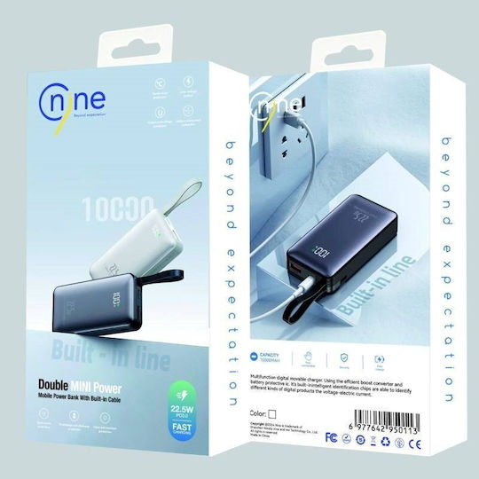 Nine Y369 22.5w Încărcare Rapidă Mini Power Bank 10000mah Negru