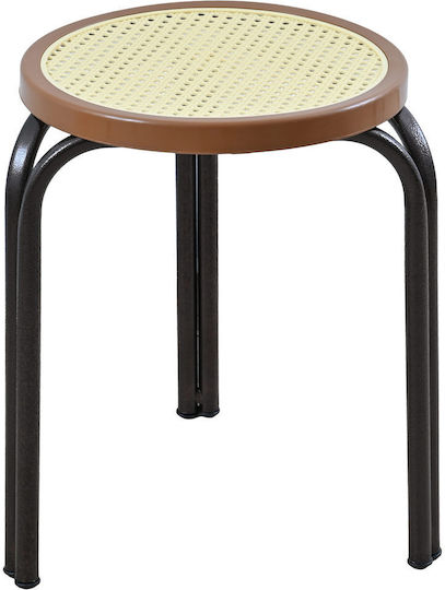 Hocker Für die Küche Korbweide Beige / Black 35x35x45cm