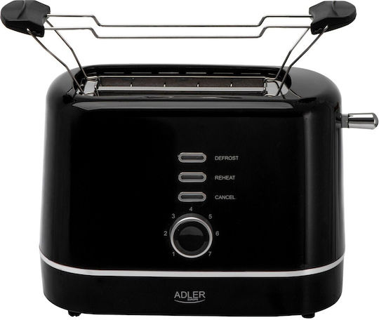 Adler Toaster 2 Schlitze 850W Schwarz