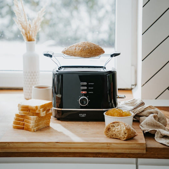 Adler Toaster 2 Schlitze 850W Schwarz
