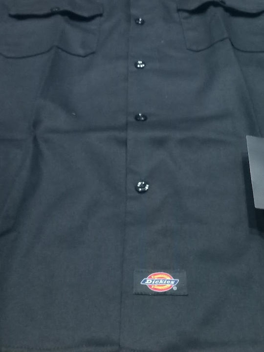 Work Shirt Μακρυμάνικo Πουκάμισο σε Στενή Γραμμή Μαυρο