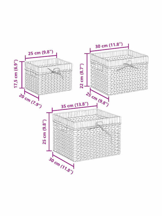 vidaXL Storage Basket 35x30x25cm 3pcs