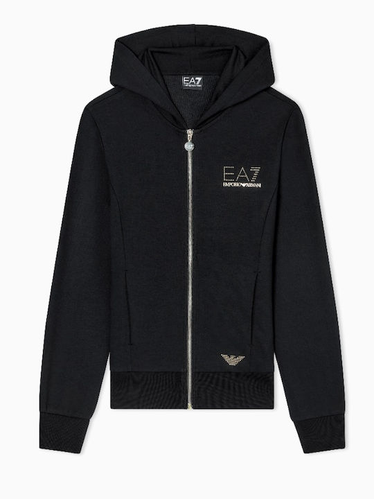 Women's Sweatshirt Jacket Hooded Black