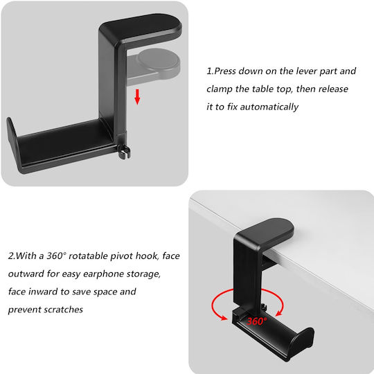 Headphone Stand Desk Mounted K805 Black