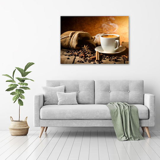 Wall Canvas Painting Durable Stable Construction Brown Spices 100x70 Cm