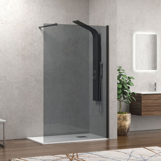 Karag Walkin 1 Σταθερό Πλαϊνό Ντουζιέρας 90x200cm Fume Black 5206836056838 Karag Walkin 1 Σταθερό Πλαϊνό Ντουζιέρας 90x200cm Fume Black 5206836056838