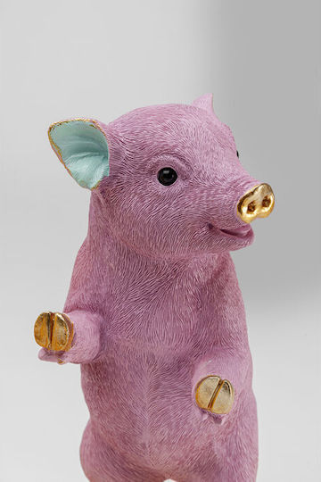 Book End Holders Pig Party Polyresin Orange Purple Set of 2 Pieces 12.8x15x29.5cm