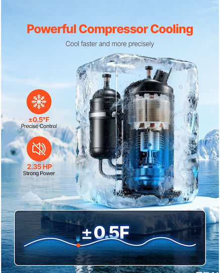 Vevor Industrieller Wasser Kühler 5000w Industrielles Kühlsystem Wasser Kühler Kompressor Tankkapazität 15l Maximaler Durchfluss 70 L Min Laser Schneidemaschine & Gravurmaschine für Kegel Laser Co2