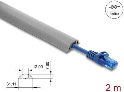 DeLock Kabelkanal mit Aufkleber Boden aus Kunststoff Gray 2m