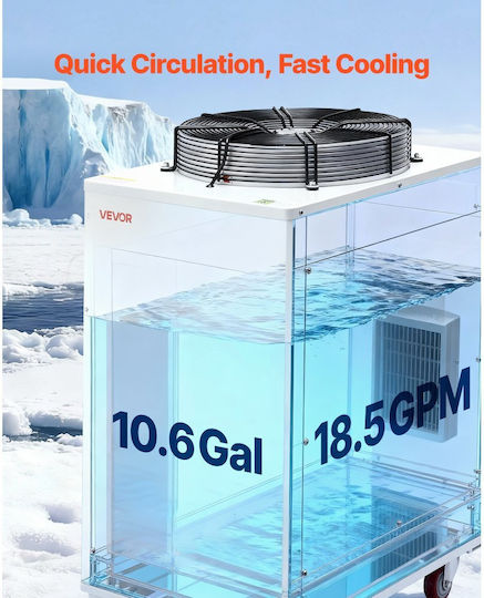 Industrial Water Cooler Vevor 8000w Cooling System Industrial Water Cooler Compressor Maximum Flow 70 L Min Tank Capacity 40l Laser Engraving Machine Laser Co2 Tube Cutting Cooler