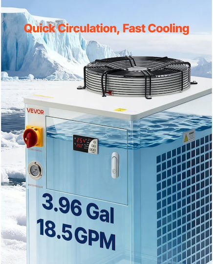 Vevor Industrieller Wasser Kühler 5000w Industrielles Kühlsystem Wasser Kühler Kompressor Tankkapazität 15l Maximaler Durchfluss 70 L Min Laser Schneidemaschine & Gravurmaschine für Kegel Laser Co2