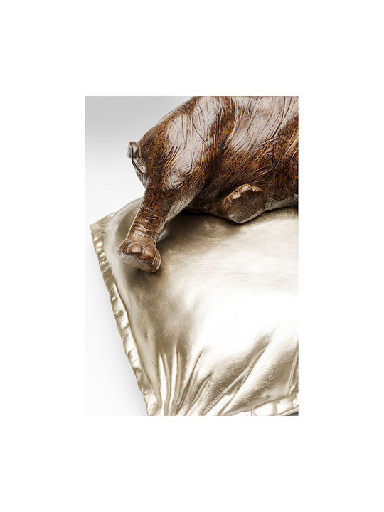 Decor Pentru Masă Sleeping Rhino Auriu Maro 37x32x21cm