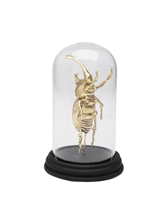 Διακοσμητικό Επιτραπέζιο Bell Jar Stag Beetle Χρυσό 13*13*20εκ