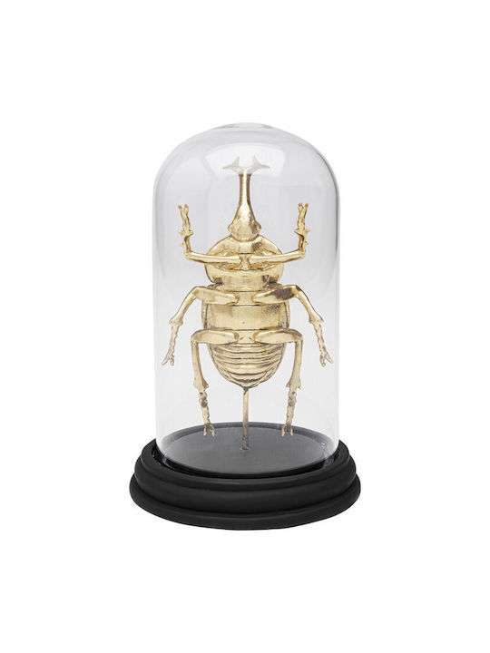 Διακοσμητικό Επιτραπέζιο Bell Jar Stag Beetle Χρυσό 13*13*20εκ