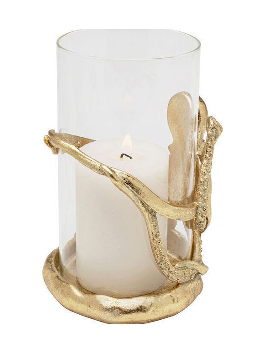 Kare Design Candle Holder Ceramic in Gold Color 13x19x13cm 1pcs