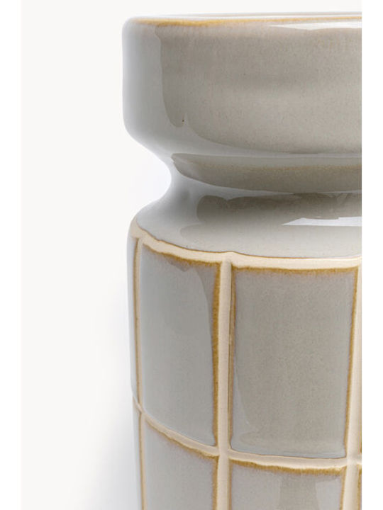 Kare Design Candle Holder Ceramic in Gray Color 11x18x11cm 1pcs