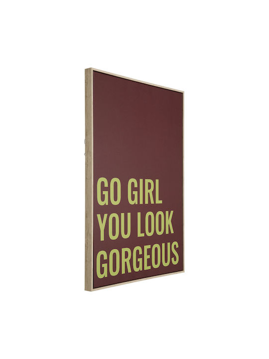 Canvas Painting Go Girl Brown Frame 50x70cm