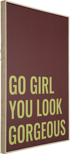 Canvas Painting Go Girl Brown Frame 50x70cm