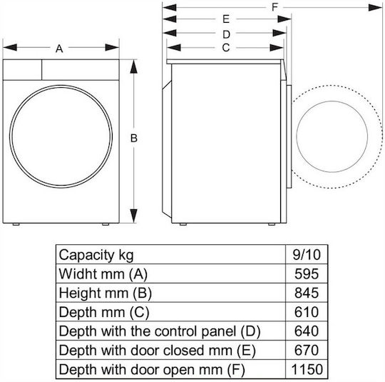 Hisense DH5S102BB Uscător de rufe 10kg cu pompă de căldură