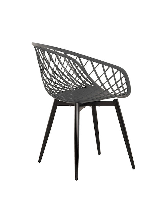 Ariadne Dining Chair Made of Polypropylene Gray Black 63x56x80cm