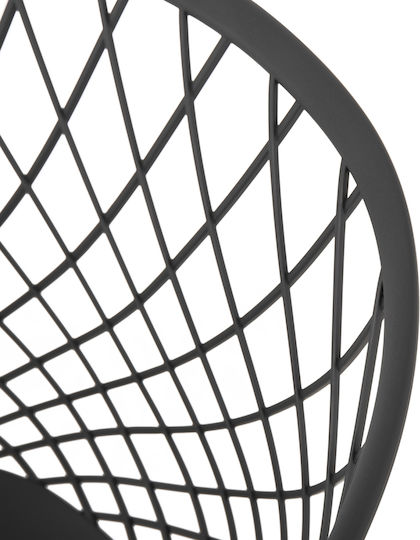 Ariadne Dining Chair Made of Polypropylene Gray Black 63x56x80cm
