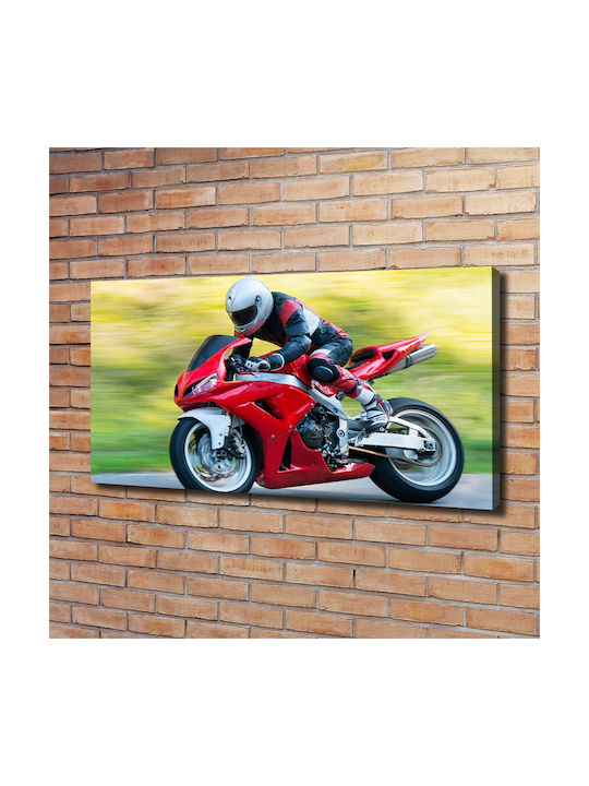 Tablou Decorativ Pânză Decorațiune Interioară Motocicletă 120x60 Cm